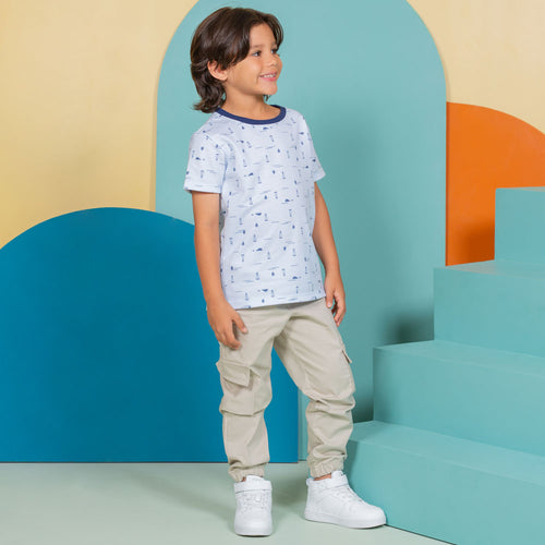 Pijama niño pantalón + camiseta dino astronauta Cool & Dry