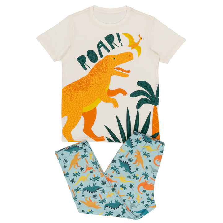 Pijama niño camiseta manga corta + pantalón dinosaurios CDM0110